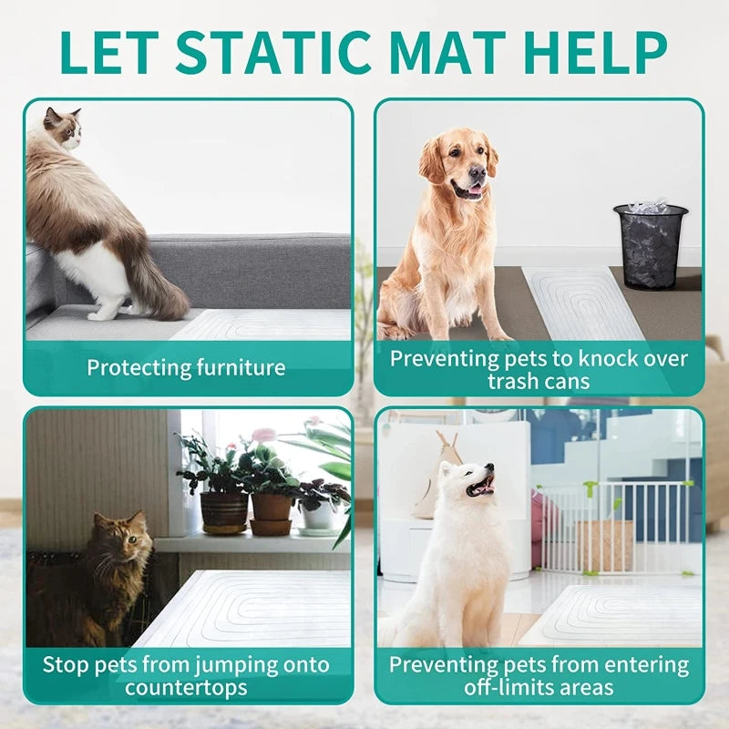 LXAF Indoor Outdoor Pet Mat with 3 Training Modes Pet Proof Training Tool Electric Safe Dog Repellent Mat 60x12 Inch