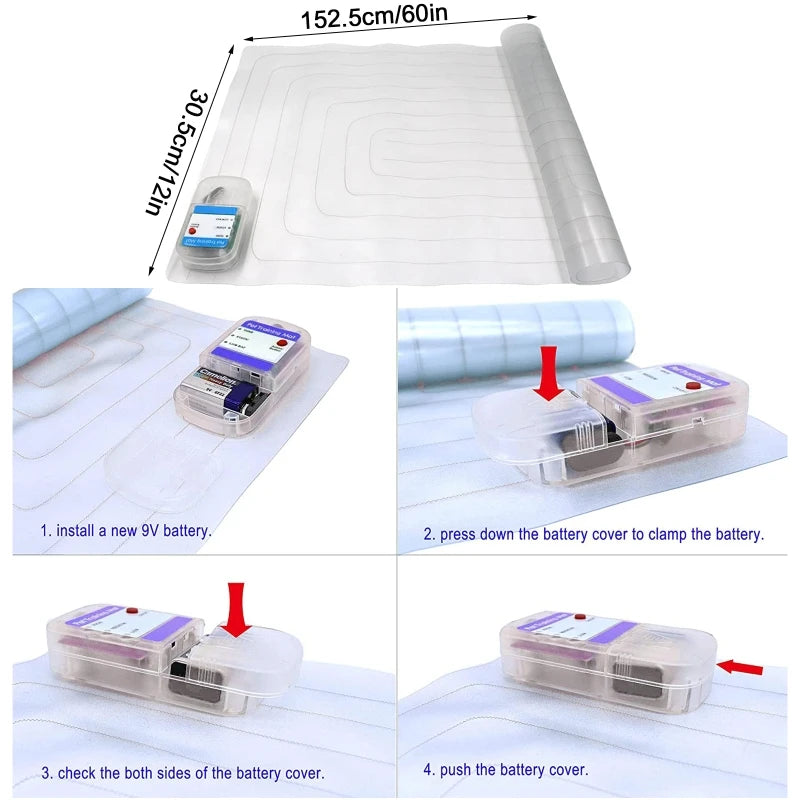 LXAF Indoor Outdoor Pet Mat with 3 Training Modes Pet Proof Training Tool Electric Safe Dog Repellent Mat 60x12 Inch