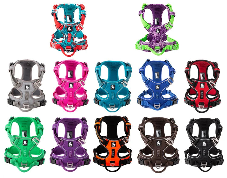 Truelove Pet Reflective Nylon Dog Harness No Pull Adjustable Medium Large Naughty Dog Vest Safety Vehicular Lead Walking Running