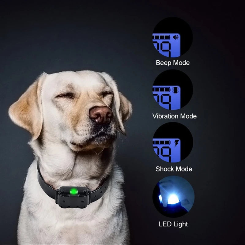 800M Remote Control Electric Anti Barking Training Dog Collar Rechargeable Waterproof Control Collar for Dogs Training Equipment