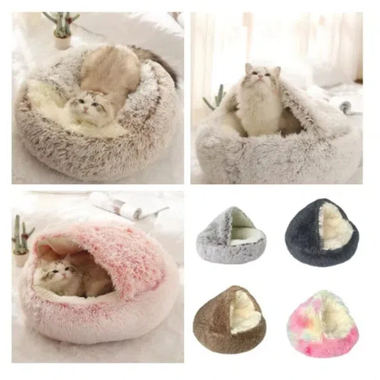 2-in-1 Plush Pet Bed – The Ultimate Cozy Haven for Cats and Small Dogs