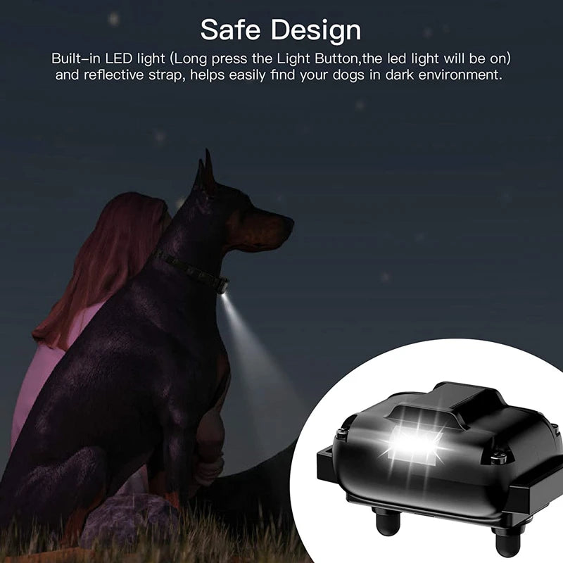800M Remote Control Electric Anti Barking Training Dog Collar Rechargeable Waterproof Control Collar for Dogs Training Equipment