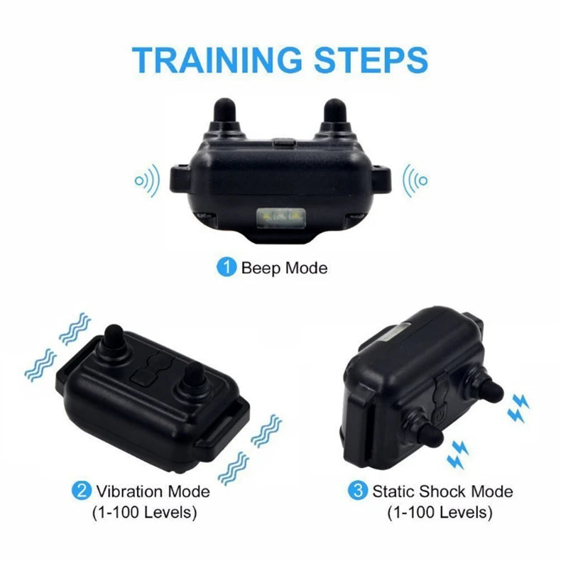 800M Remote Control Electric Anti Barking Training Dog Collar Rechargeable Waterproof Control Collar for Dogs Training Equipment