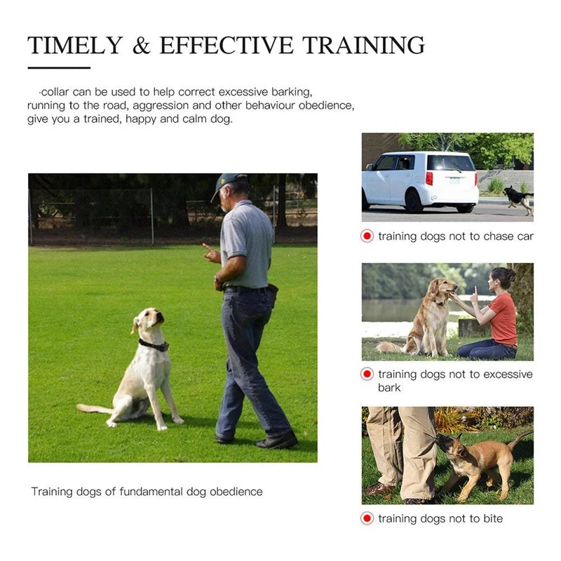 800M Remote Control Electric Anti Barking Training Dog Collar Rechargeable Waterproof Control Collar for Dogs Training Equipment