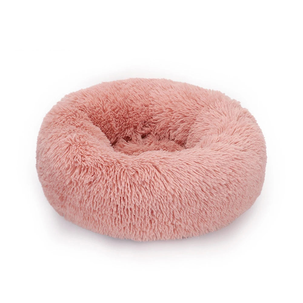 Donut Dog Bed Plush Basket Pets Accessories Round Pet Small Fluffy Medium Cushion Sofa Washable Warm Large Dogs Beds Mat Puppy