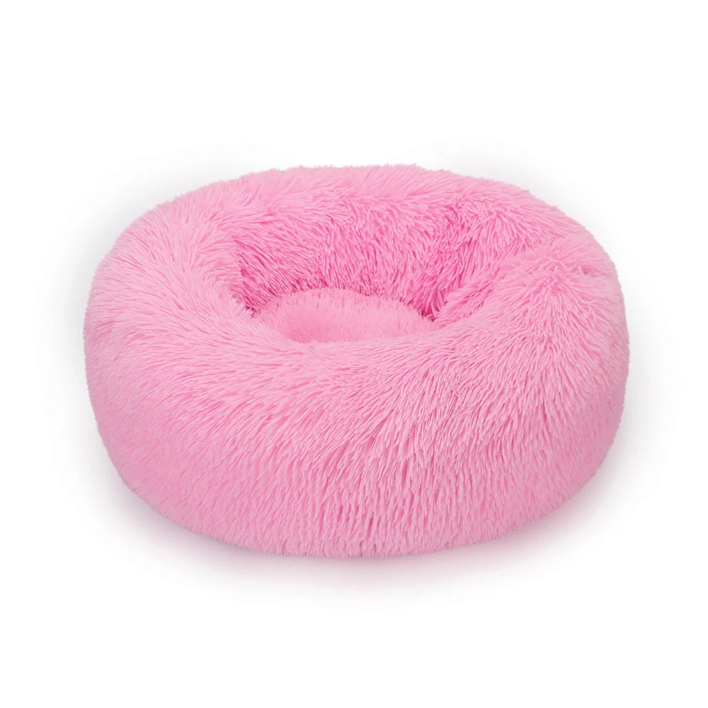 Donut Dog Bed Plush Basket Pets Accessories Round Pet Small Fluffy Medium Cushion Sofa Washable Warm Large Dogs Beds Mat Puppy