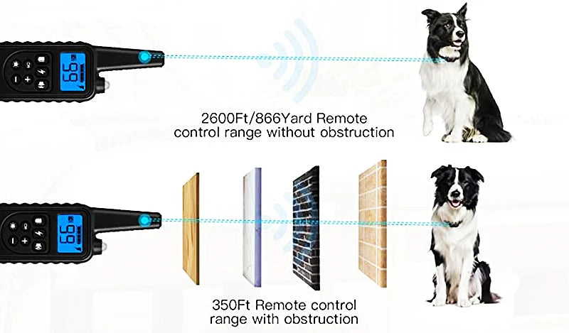 800M Remote Control Electric Anti Barking Training Dog Collar Rechargeable Waterproof Control Collar for Dogs Training Equipment