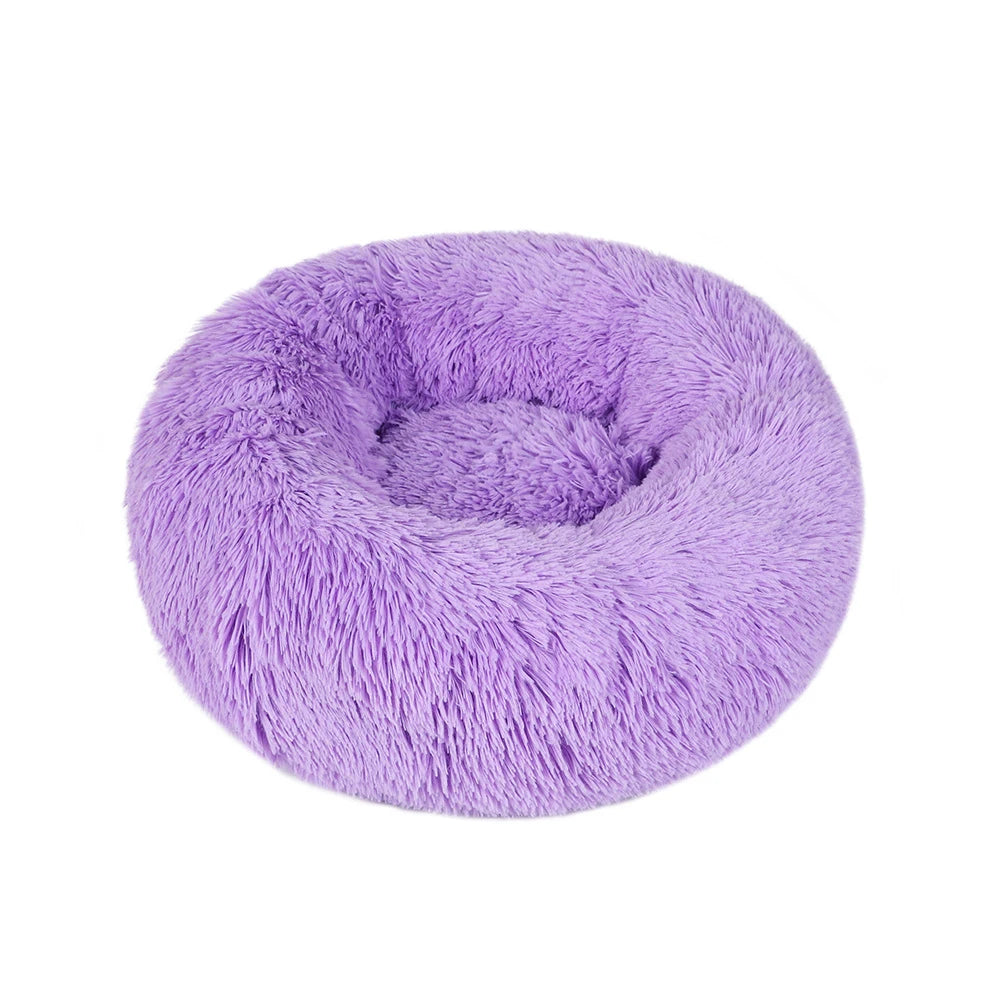 Donut Dog Bed Plush Basket Pets Accessories Round Pet Small Fluffy Medium Cushion Sofa Washable Warm Large Dogs Beds Mat Puppy