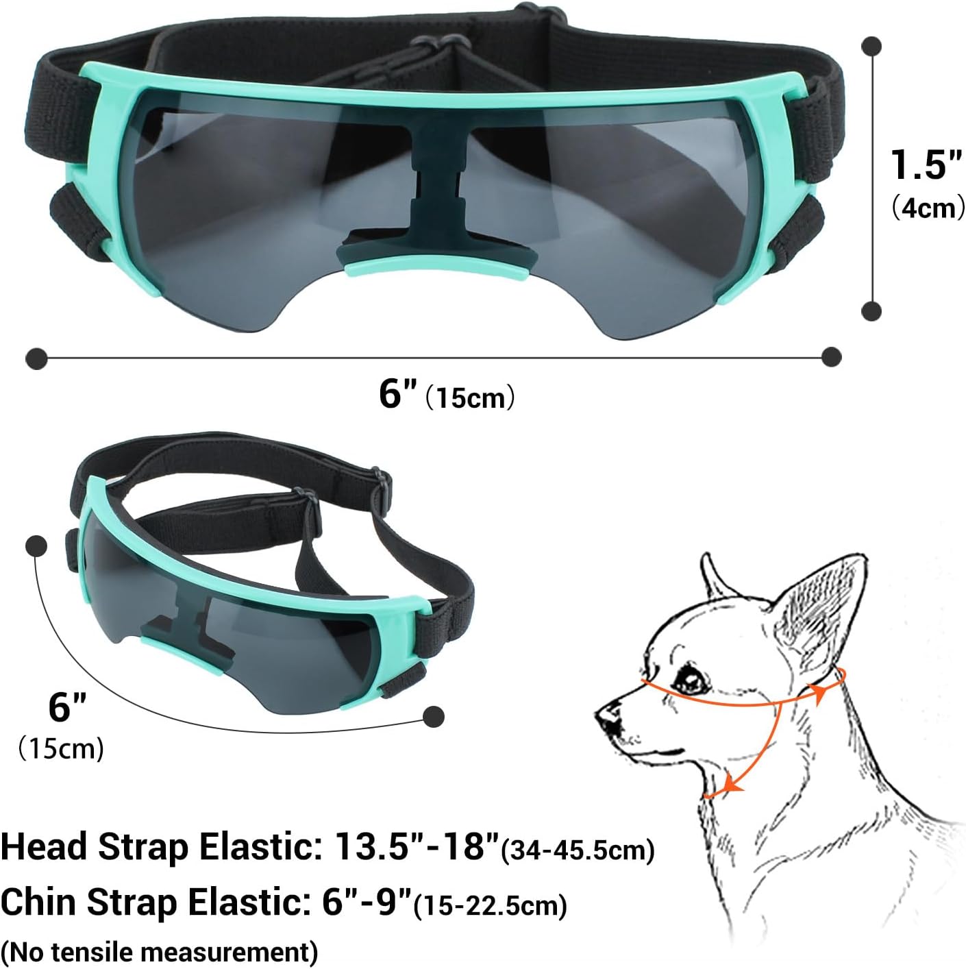 ATUBAN Dog Sunglasses Small Breed, Dog Goggles for Small Dogs Windproof Anti-UV Glasses for Dogs Outdoor Eye Protection, Blue