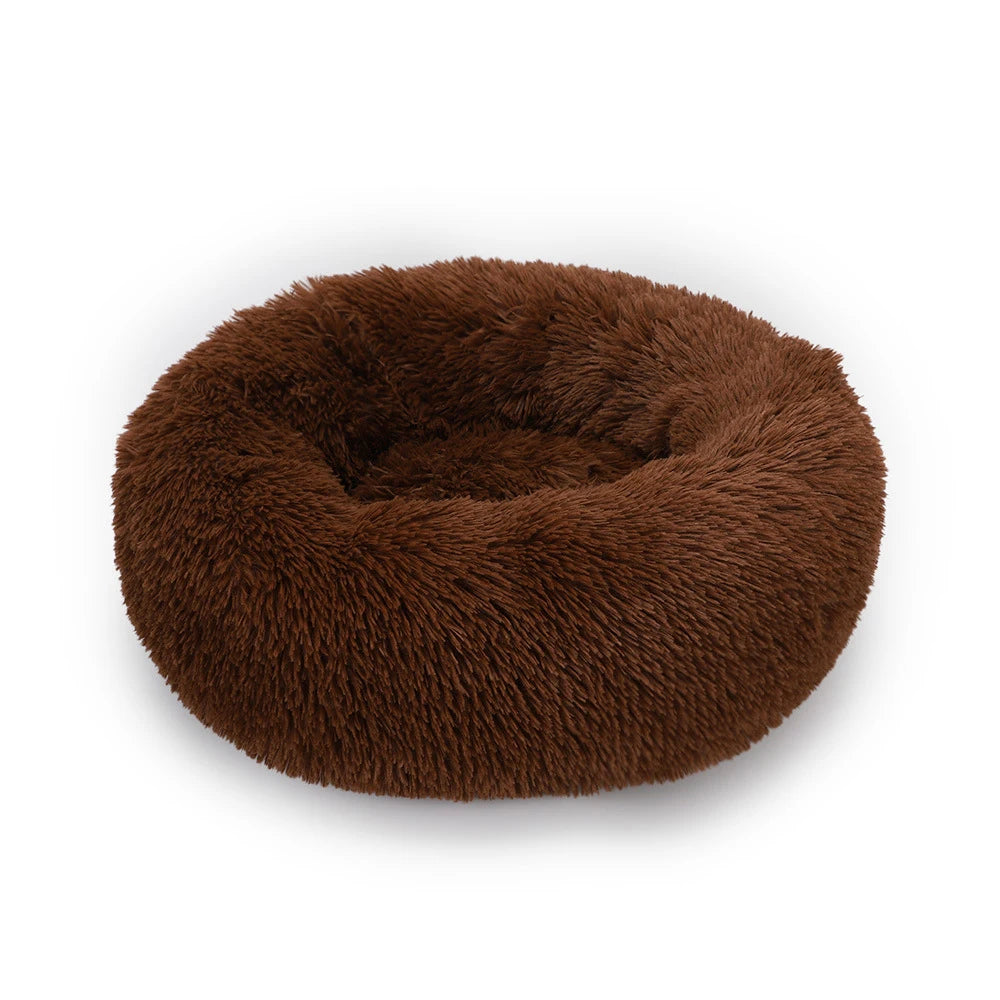 Donut Dog Bed Plush Basket Pets Accessories Round Pet Small Fluffy Medium Cushion Sofa Washable Warm Large Dogs Beds Mat Puppy