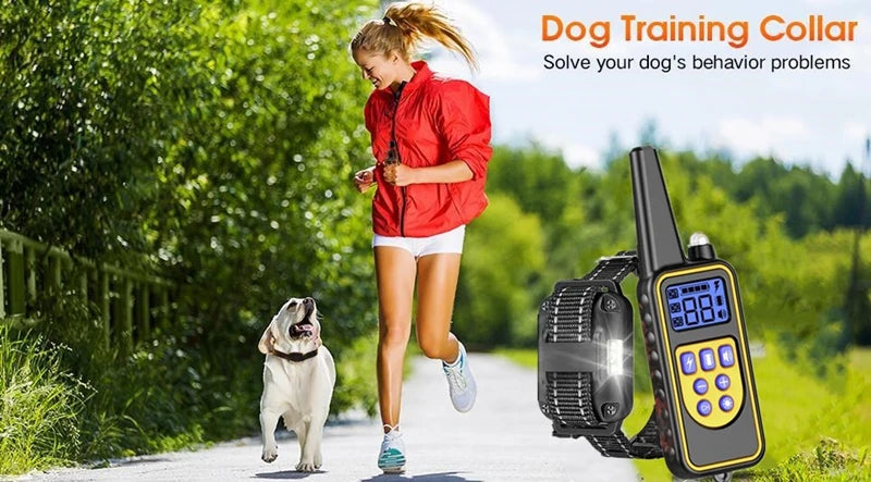 800M Remote Control Electric Anti Barking Training Dog Collar Rechargeable Waterproof Control Collar for Dogs Training Equipment