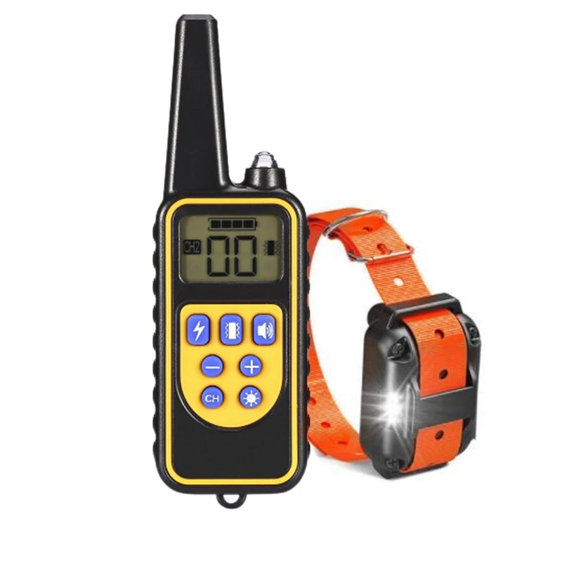 800M Remote Control Electric Anti Barking Training Dog Collar Rechargeable Waterproof Control Collar for Dogs Training Equipment