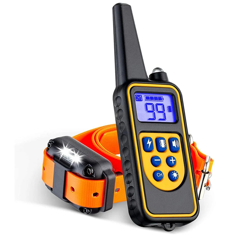 800M Remote Control Electric Anti Barking Training Dog Collar Rechargeable Waterproof Control Collar for Dogs Training Equipment