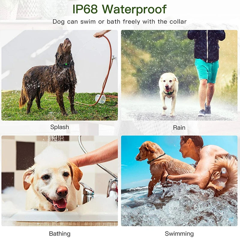 800M Remote Control Electric Anti Barking Training Dog Collar Rechargeable Waterproof Control Collar for Dogs Training Equipment