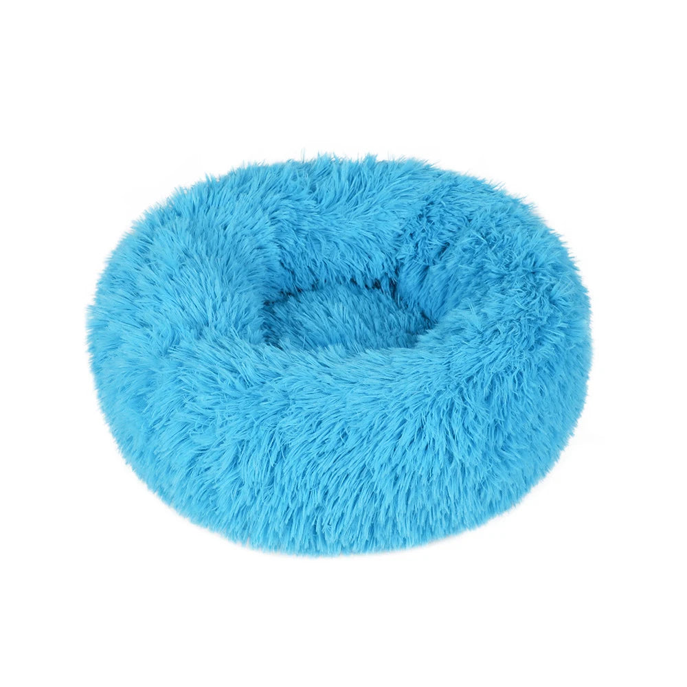 Donut Dog Bed Plush Basket Pets Accessories Round Pet Small Fluffy Medium Cushion Sofa Washable Warm Large Dogs Beds Mat Puppy