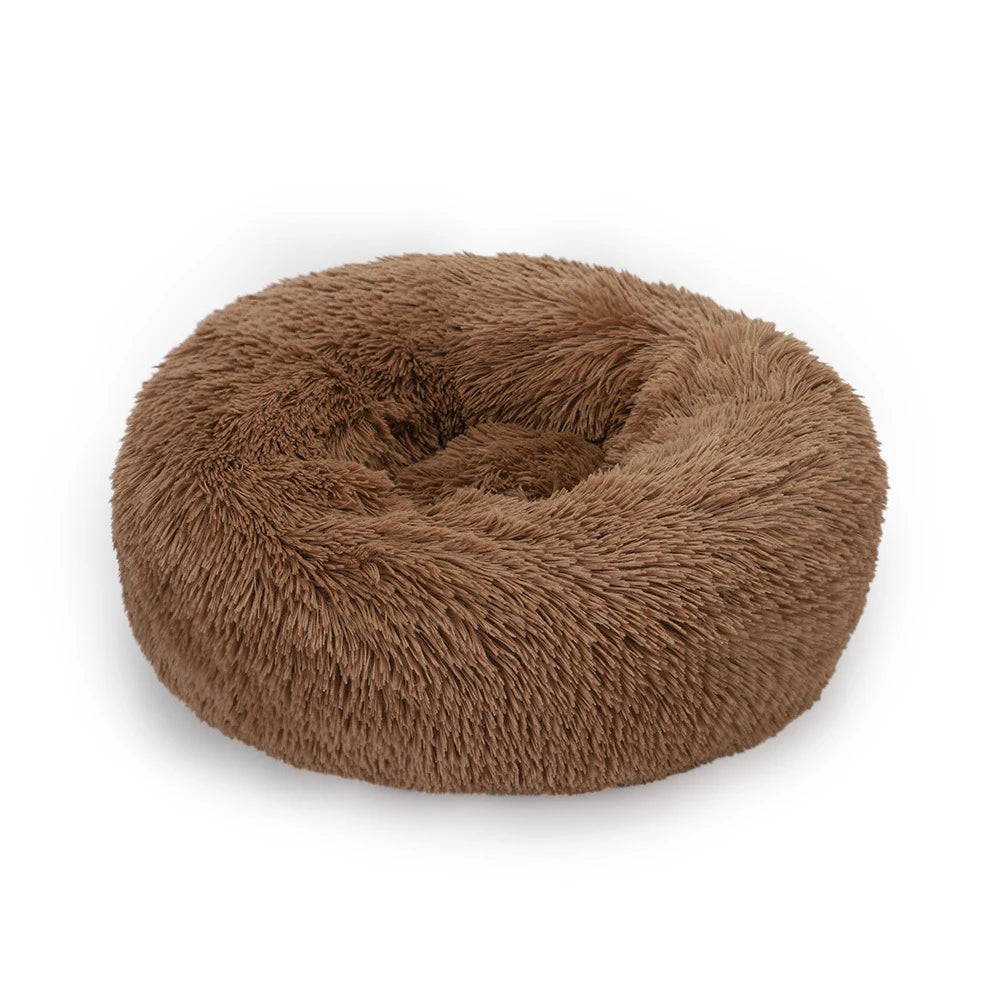 Donut Dog Bed Plush Basket Pets Accessories Round Pet Small Fluffy Medium Cushion Sofa Washable Warm Large Dogs Beds Mat Puppy