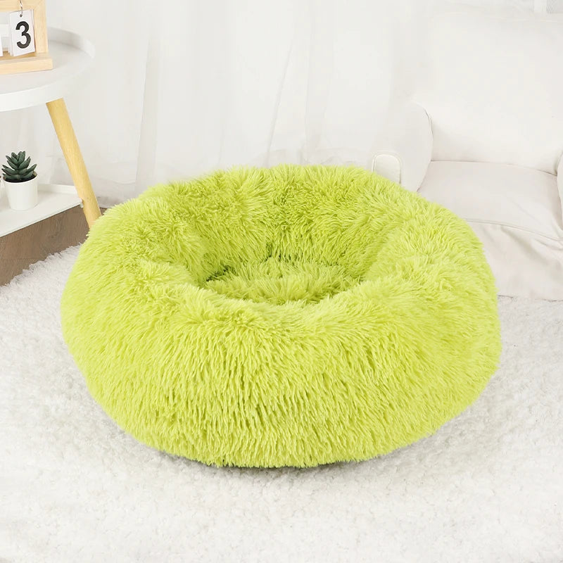 Donut Dog Bed Plush Basket Pets Accessories Round Pet Small Fluffy Medium Cushion Sofa Washable Warm Large Dogs Beds Mat Puppy