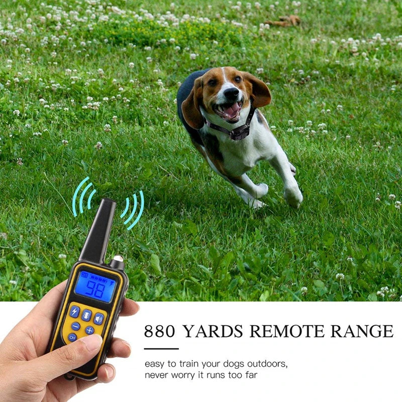 800M Remote Control Electric Anti Barking Training Dog Collar Rechargeable Waterproof Control Collar for Dogs Training Equipment