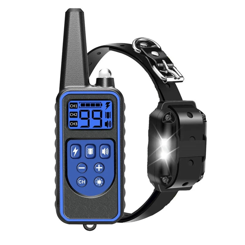 800M Remote Control Electric Anti Barking Training Dog Collar Rechargeable Waterproof Control Collar for Dogs Training Equipment