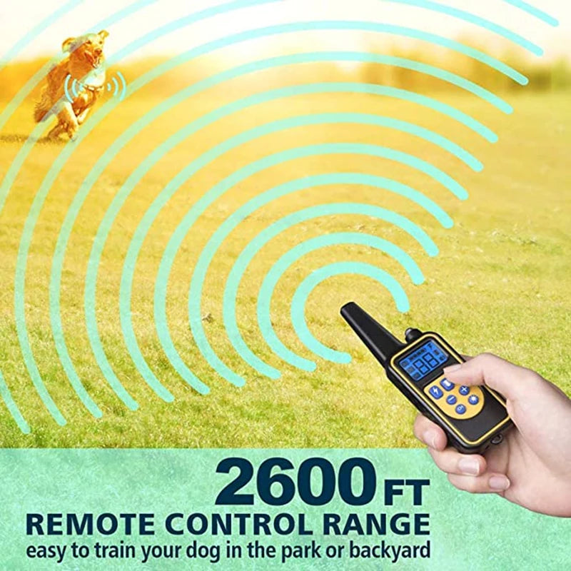 800M Remote Control Electric Anti Barking Training Dog Collar Rechargeable Waterproof Control Collar for Dogs Training Equipment