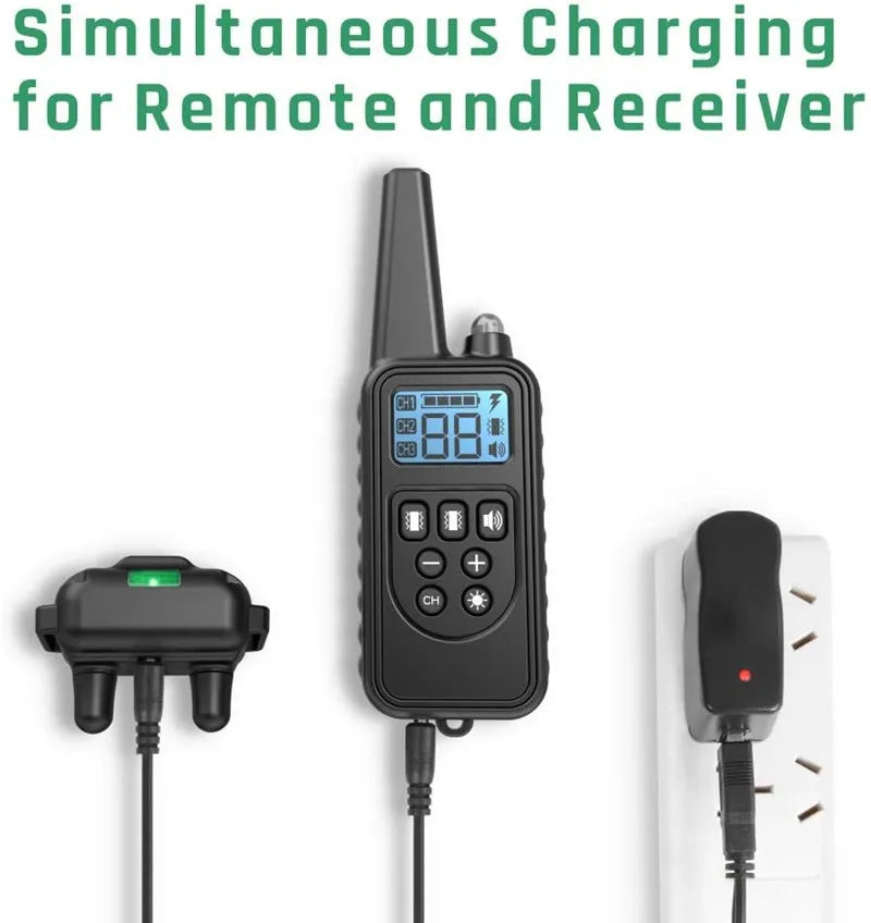 800M Remote Control Electric Anti Barking Training Dog Collar Rechargeable Waterproof Control Collar for Dogs Training Equipment