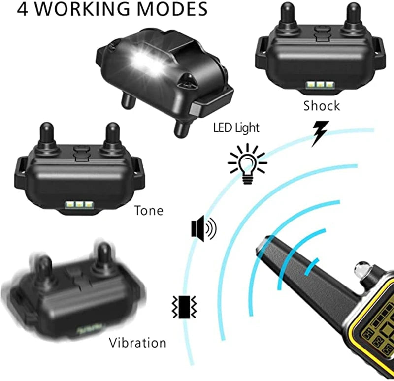 800M Remote Control Electric Anti Barking Training Dog Collar Rechargeable Waterproof Control Collar for Dogs Training Equipment